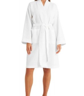 Peignoir kimono blanc lacet